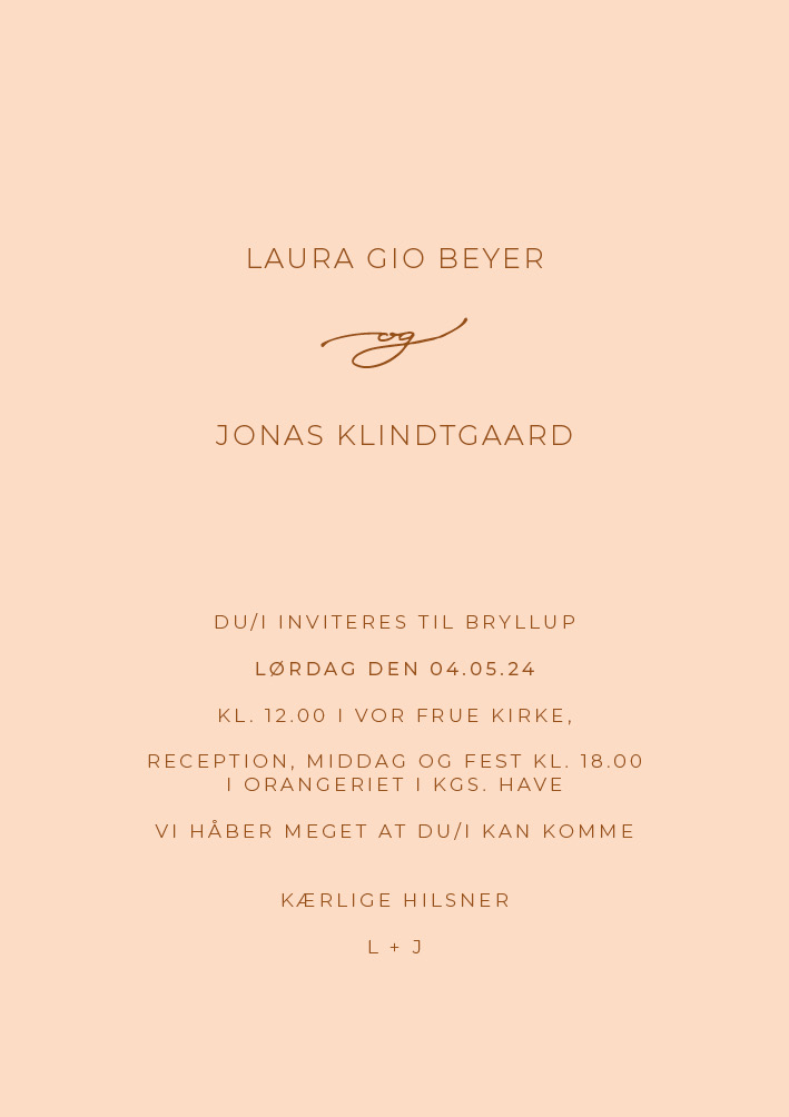 Invitationer - Laura og Jonas Bryllupsinvitation